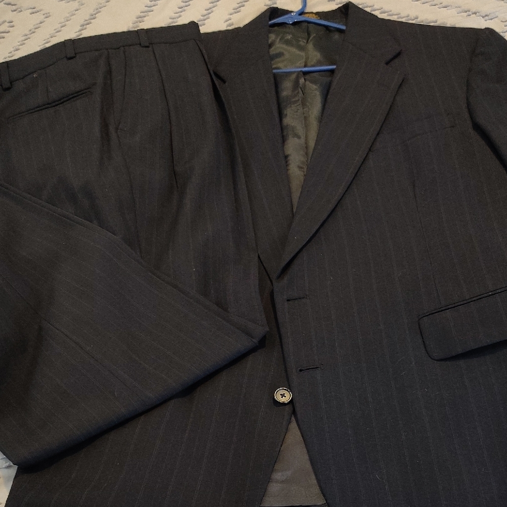 Classic Black Pinstripe Men's Suit